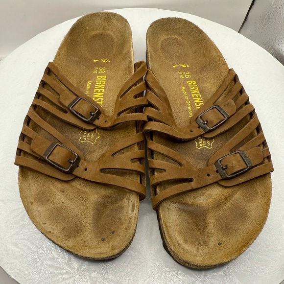 Birkenstock Shoes - Birkenstock Brown Leather Strappy Sandals Size 38 (7 M) – Made in Germany